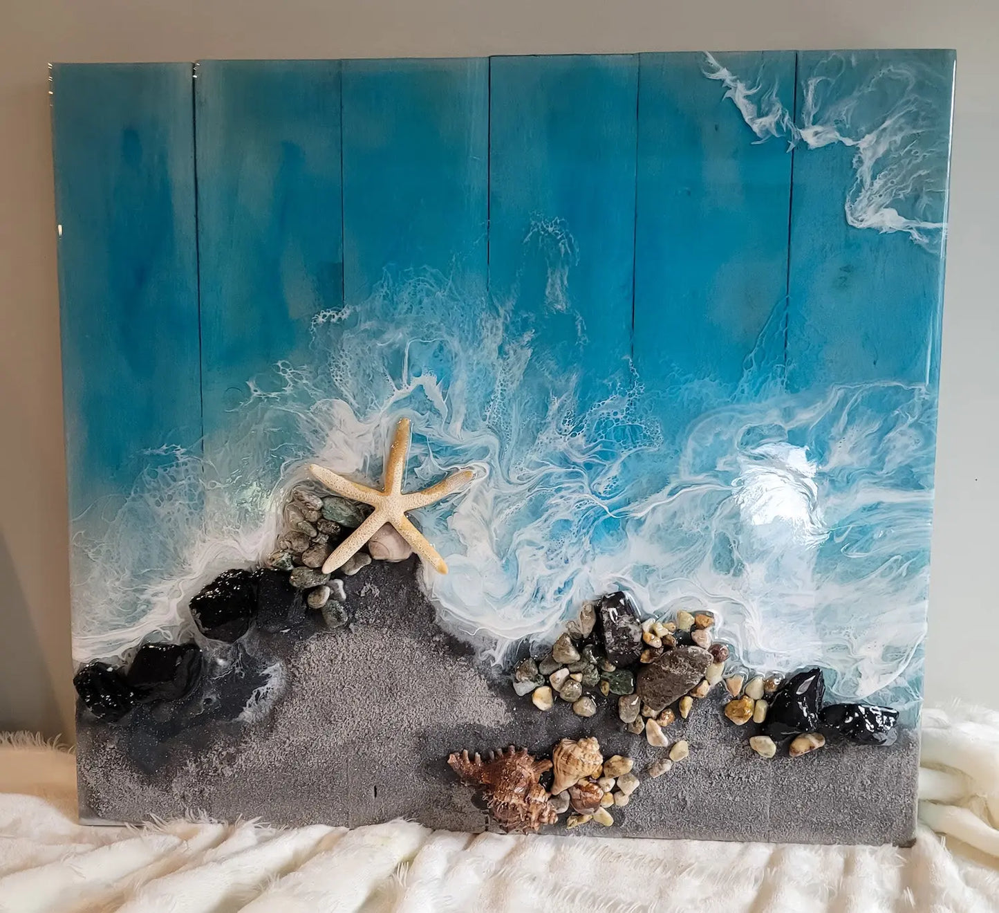 Boardwalk coastal wall art- 20x23 Nicole's paint Escape