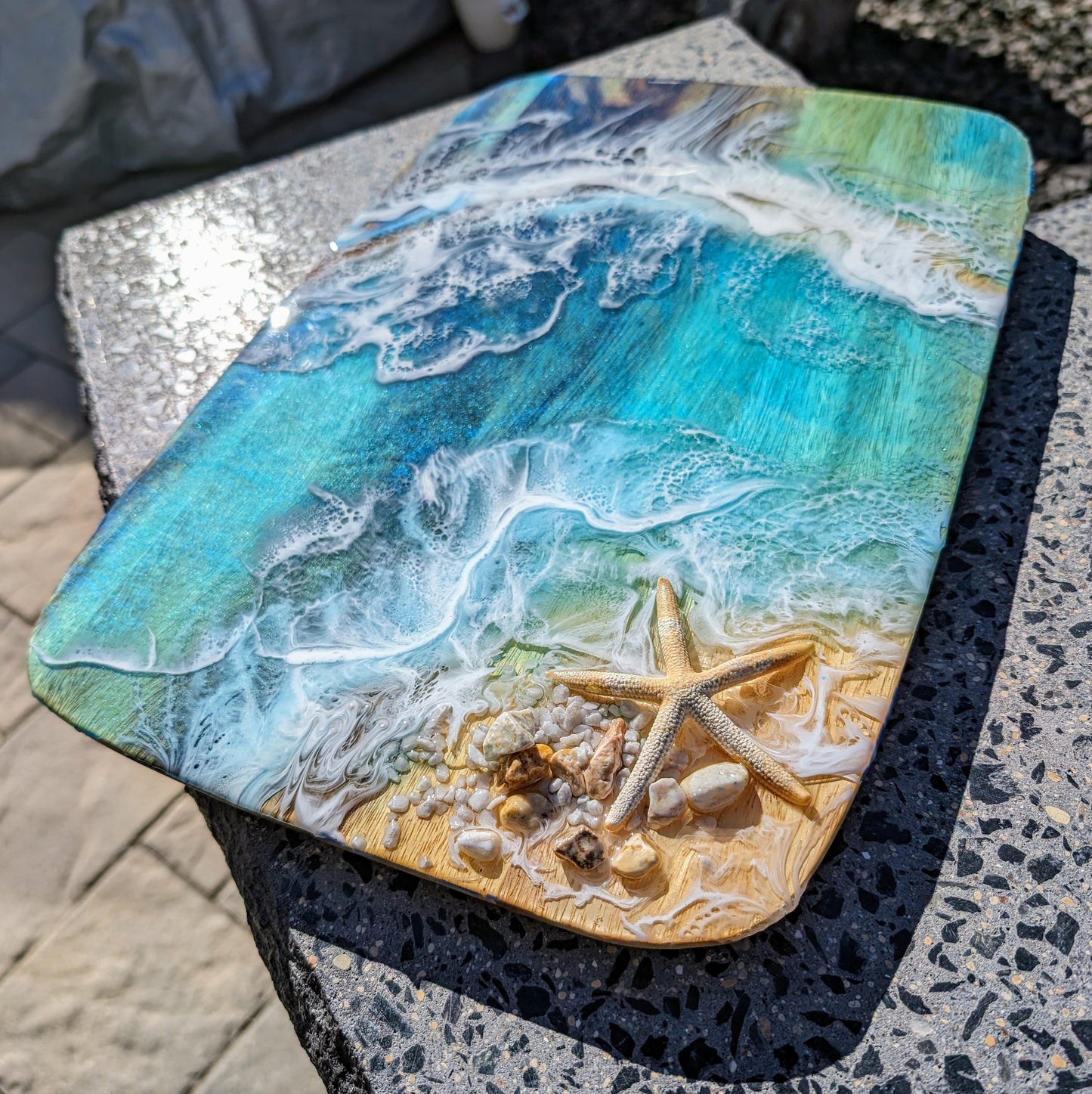 Coastal Serving platter Nicole's paint Escape