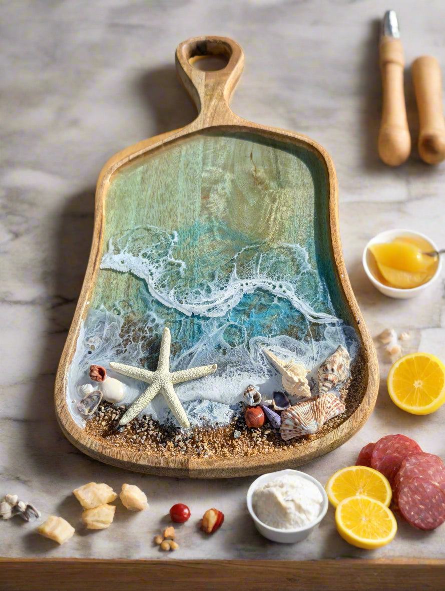 Coastal Charcuterie board Nicole's paint Escape