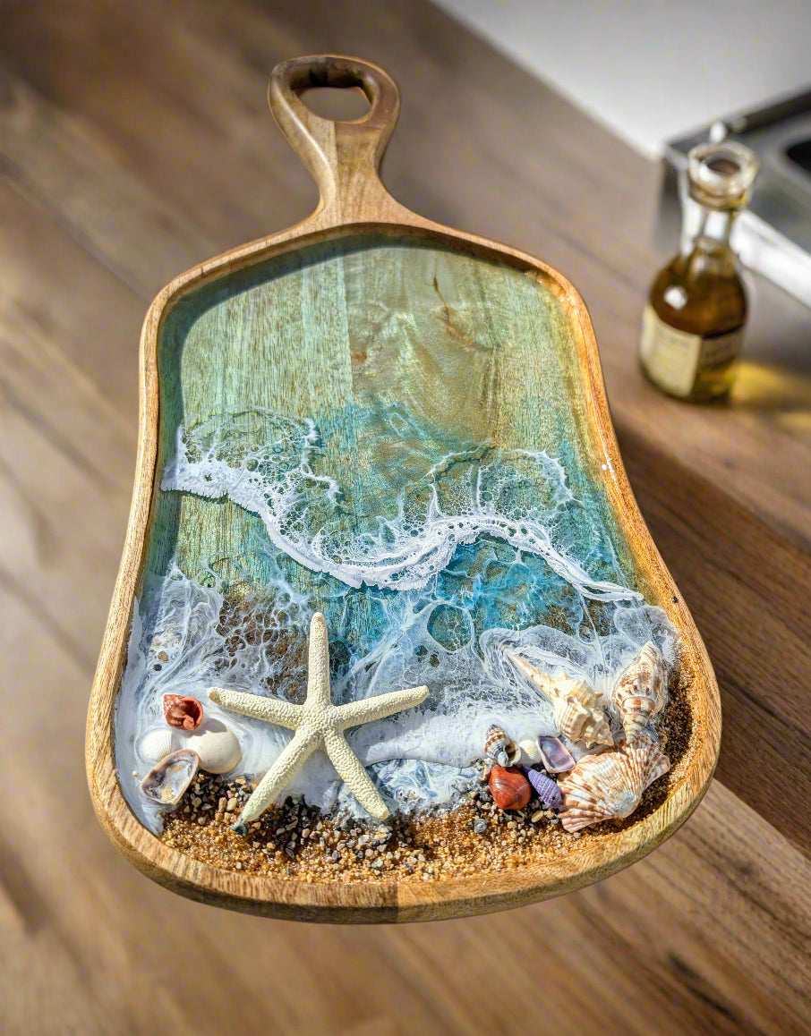 Coastal Charcuterie board Nicole's paint Escape