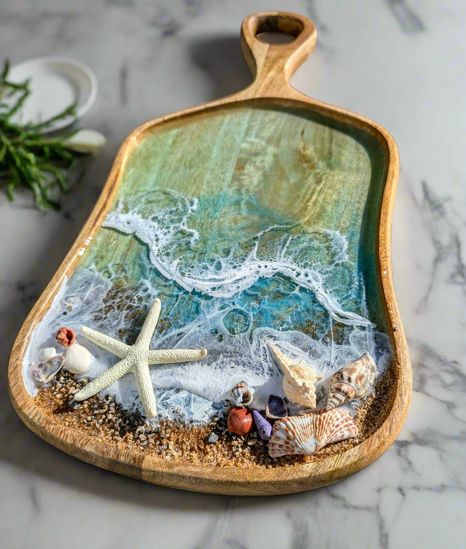Coastal Charcuterie board Nicole's paint Escape