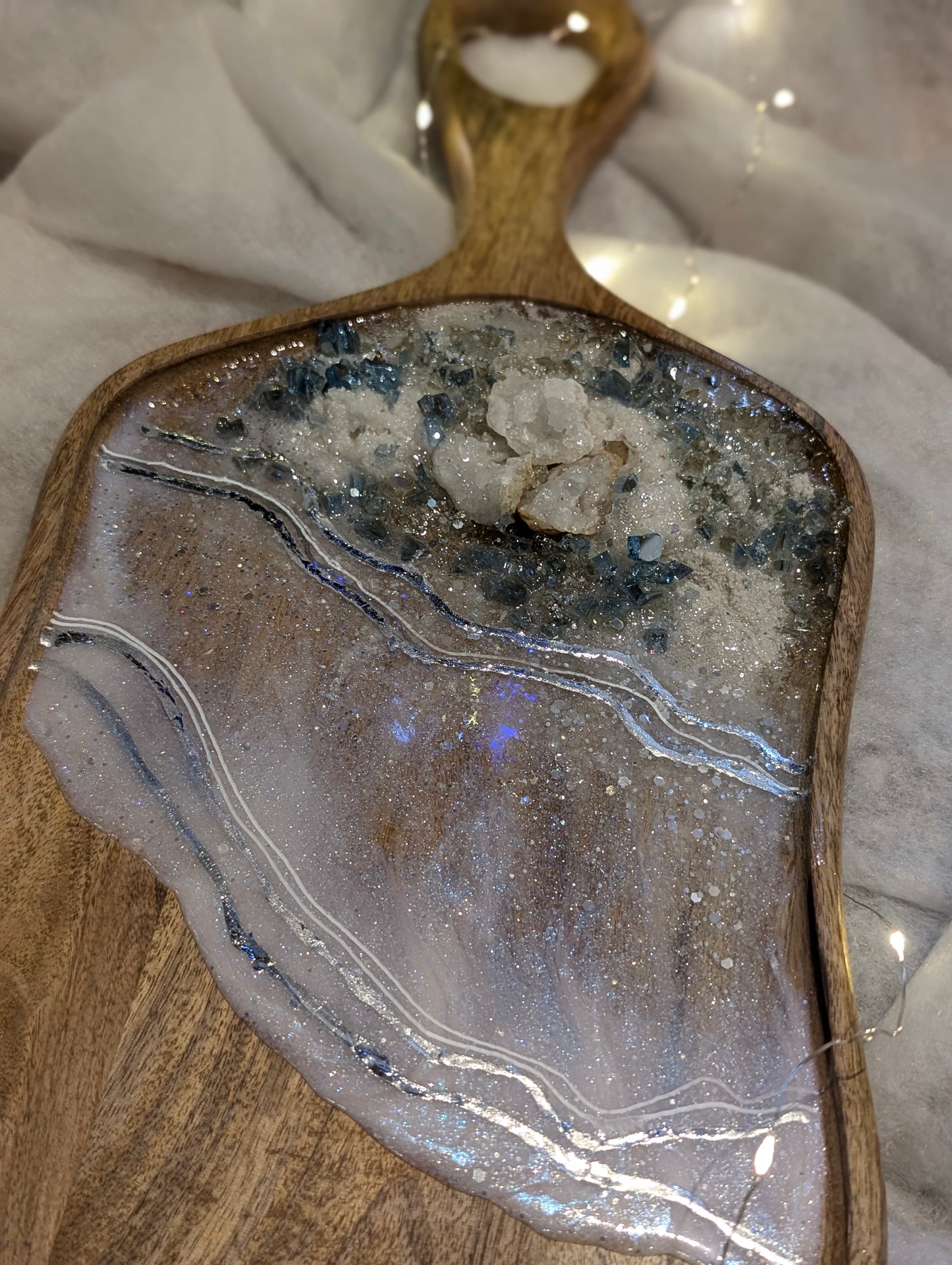 Luxury Geode Inspired Charcuterie board - medium Nicole's paint Escape