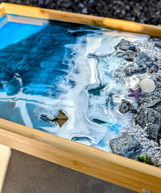 Foldable Bed/TV Coastal tray Nicole's paint Escape