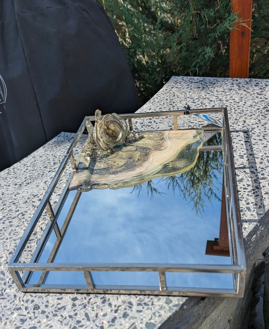 Rose embellished mirror tray Nicole's paint Escape