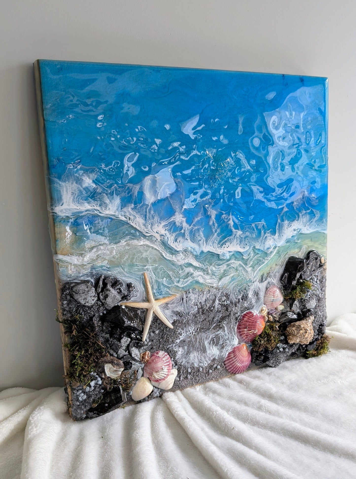 "Salt & Solace" coastal wall art Nicole's paint Escape