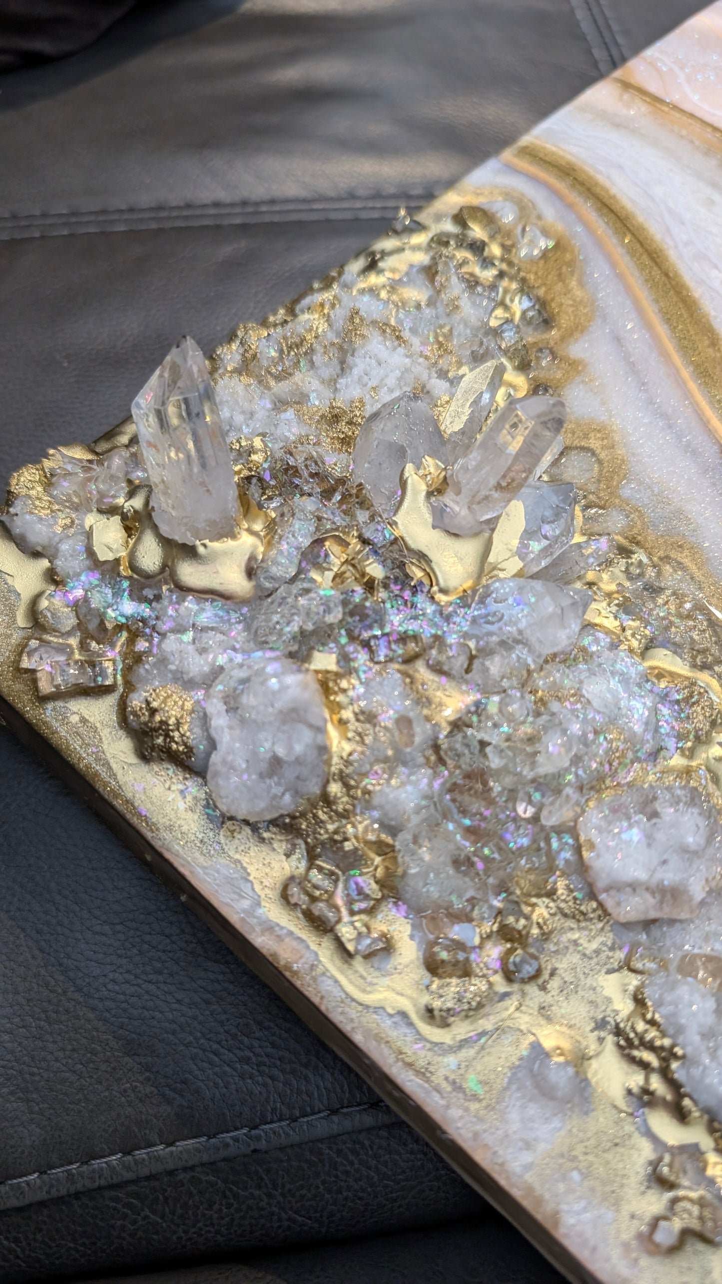 "Marilynn" Crystal & Geode inspired wall art Nicole's paint Escape