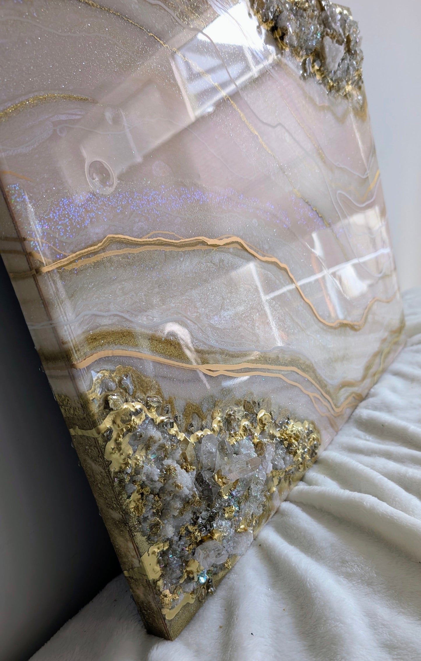 "Marilynn" Crystal & Geode inspired wall art Nicole's paint Escape