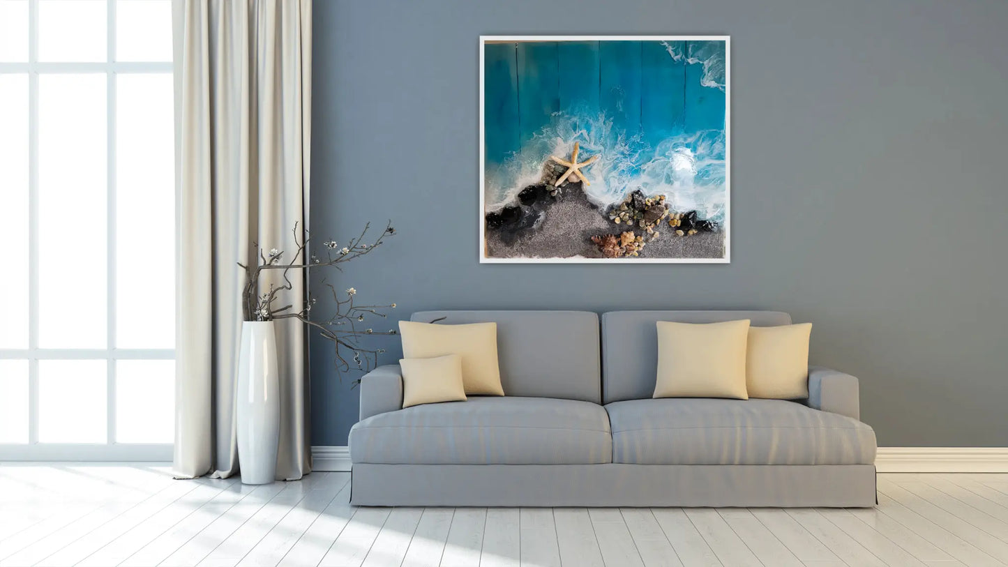 Boardwalk coastal wall art- 20x23 Nicole's paint Escape