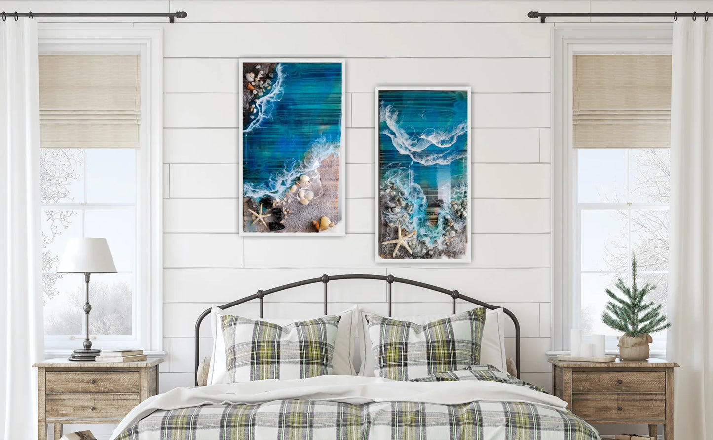 "Burnt Wood" Boardwalk coastal wall art- 11.5x21