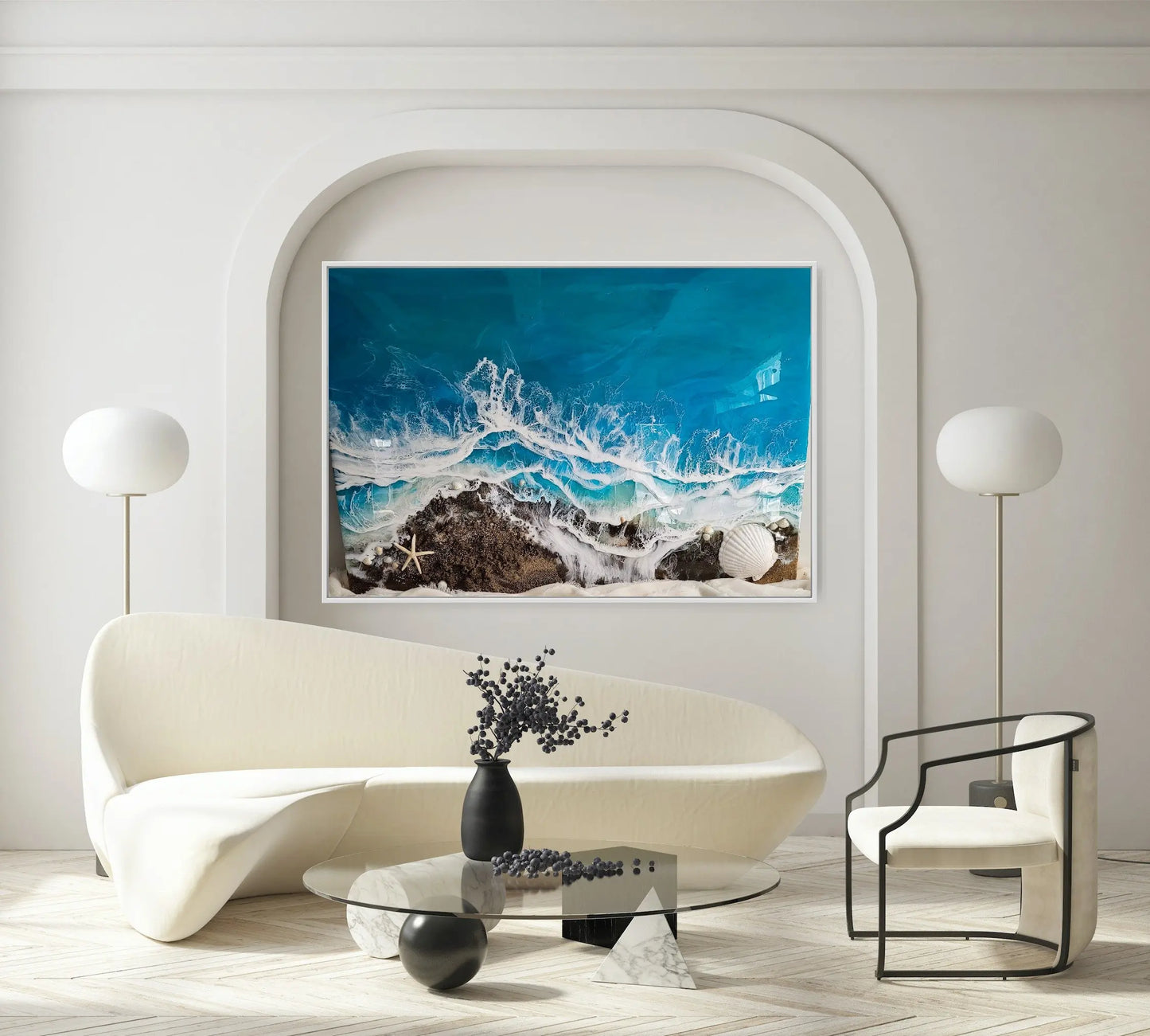 "Transcend" coastal wall art Nicole's paint Escape