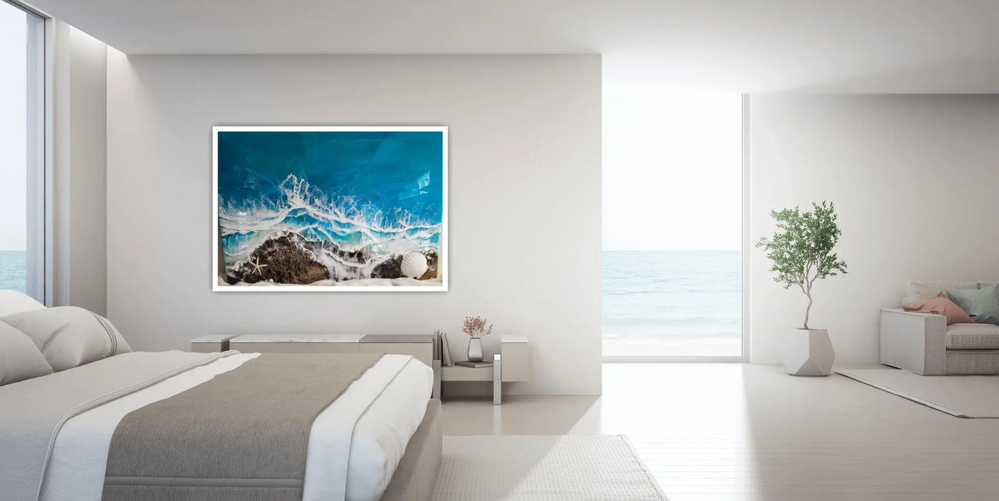"Transcend" coastal wall art Nicole's paint Escape
