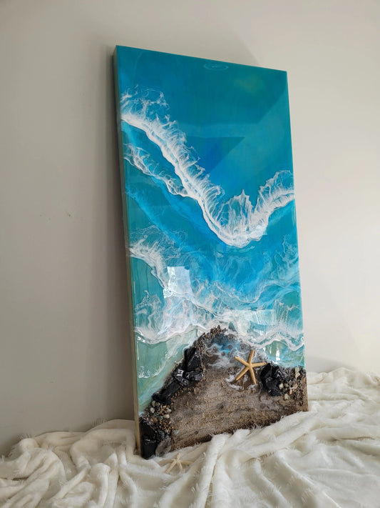 "Pacific" coastal wall art Nicole's paint Escape