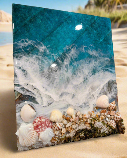 Boardwalk - Tropical Coastal inspired wall art Nicole's paint Escape