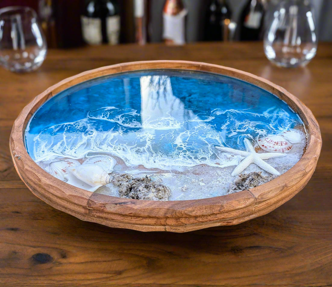 Ocean Resin Lazy Susan Nicole's paint Escape