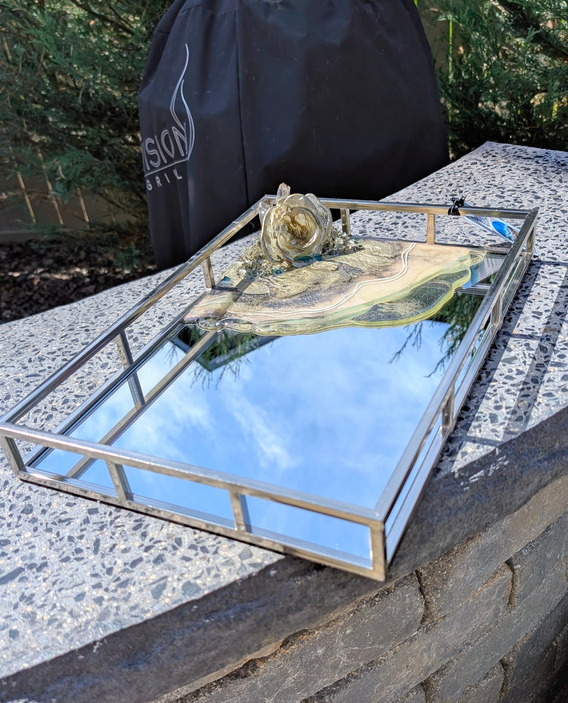Rose embellished mirror tray Nicole's paint Escape