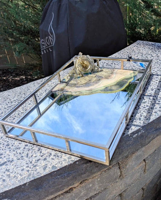 Rose embellished mirror tray Nicole's paint Escape