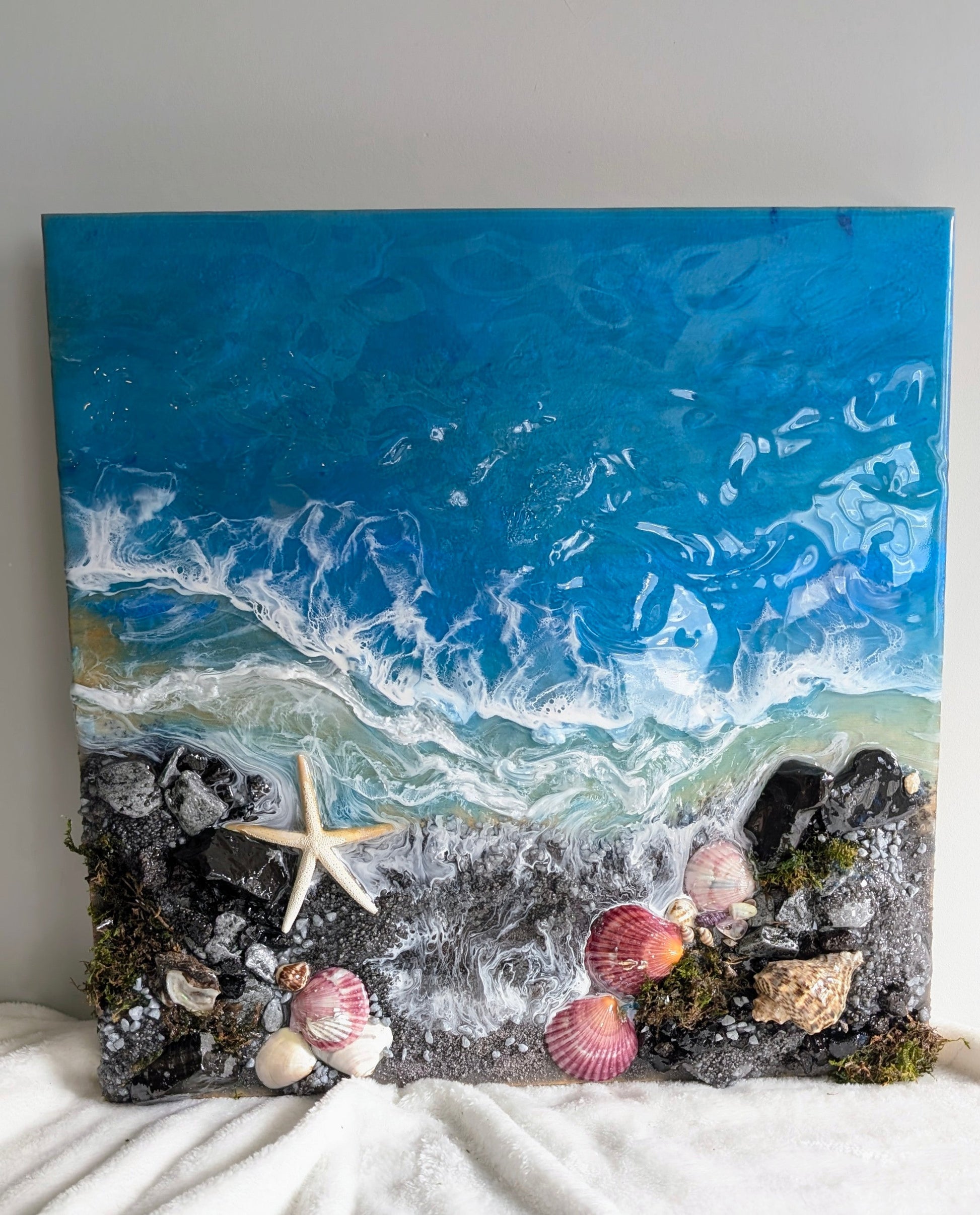 "Salt & Solace" coastal wall art Nicole's paint Escape