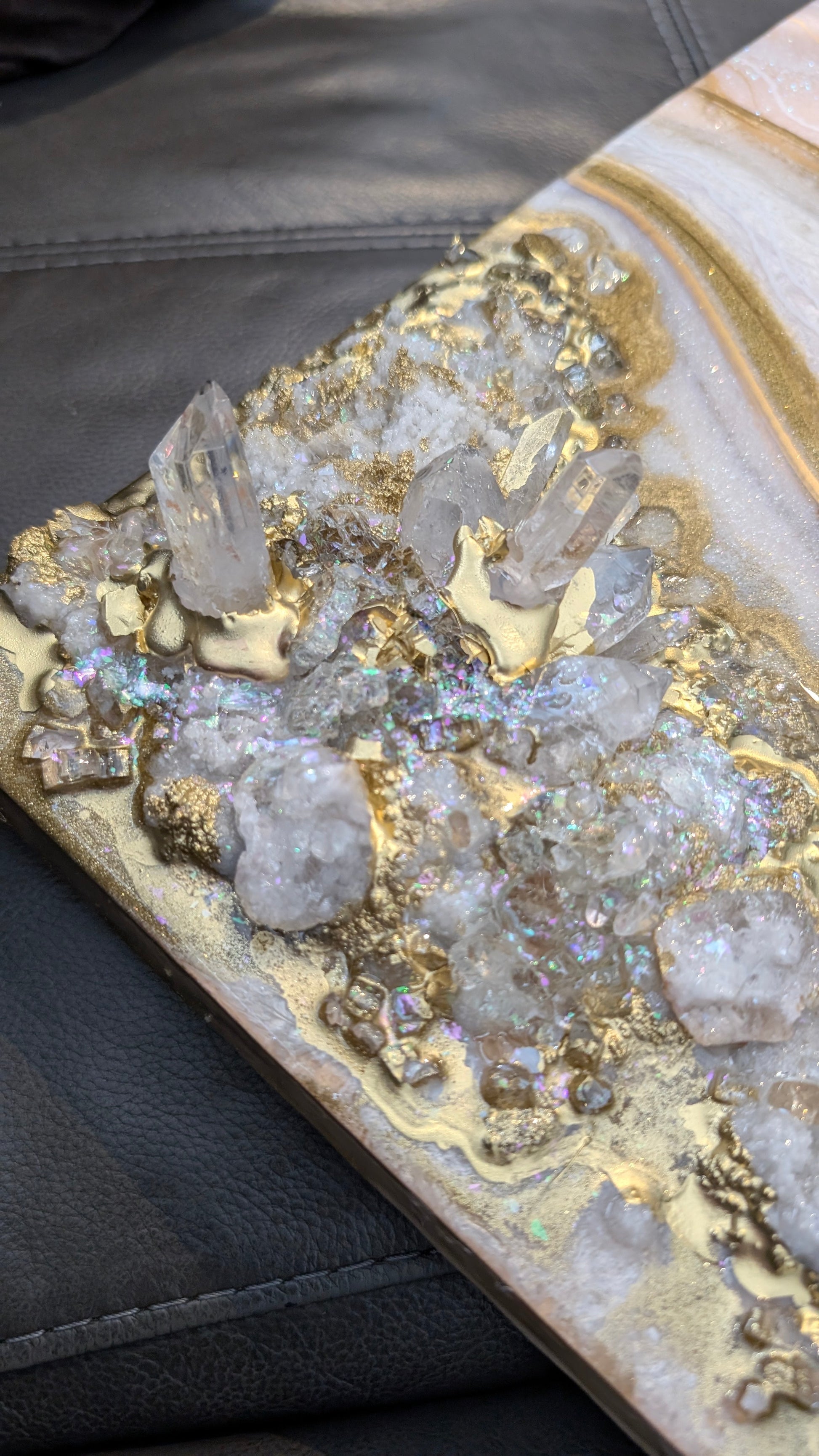 "Marilynn" Crystal & Geode inspired wall art Nicole's paint Escape