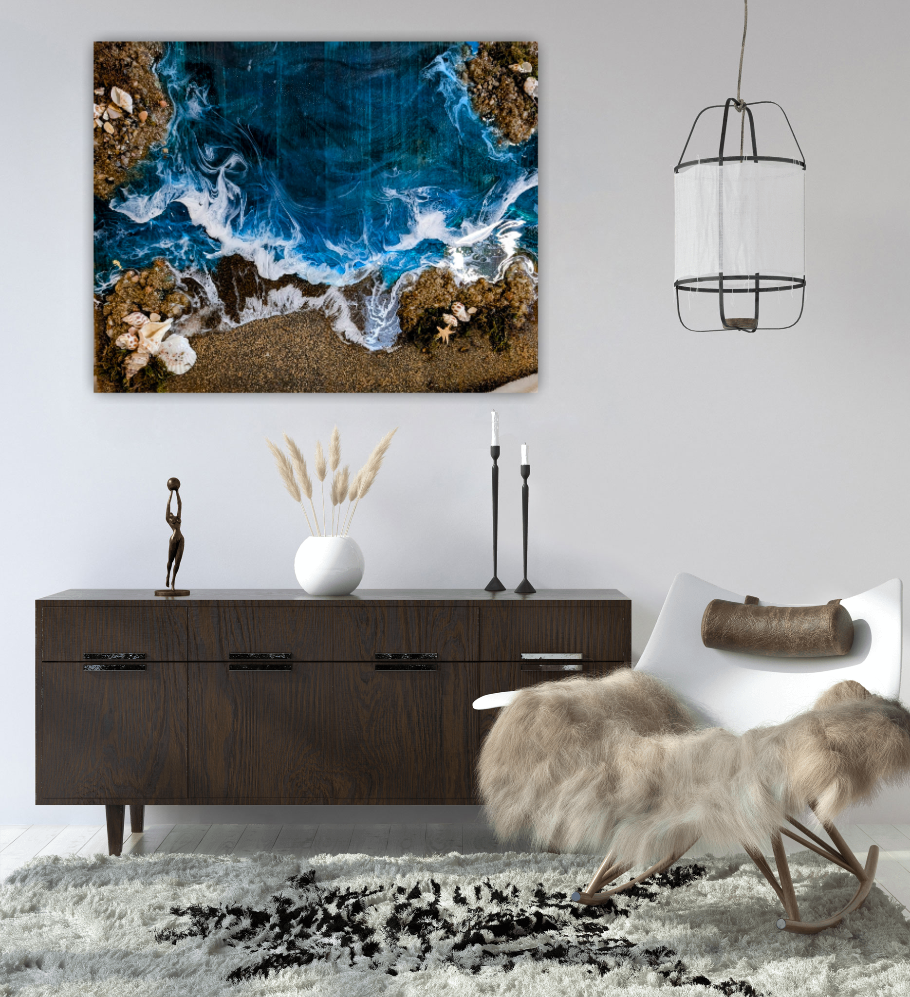 Rustic Boardwalk coastal wall art Nicole's paint Escape
