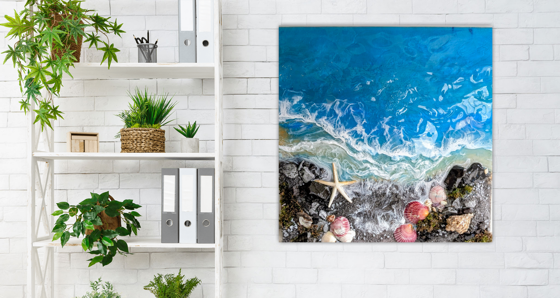 "Salt & Solace" coastal wall art Nicole's paint Escape