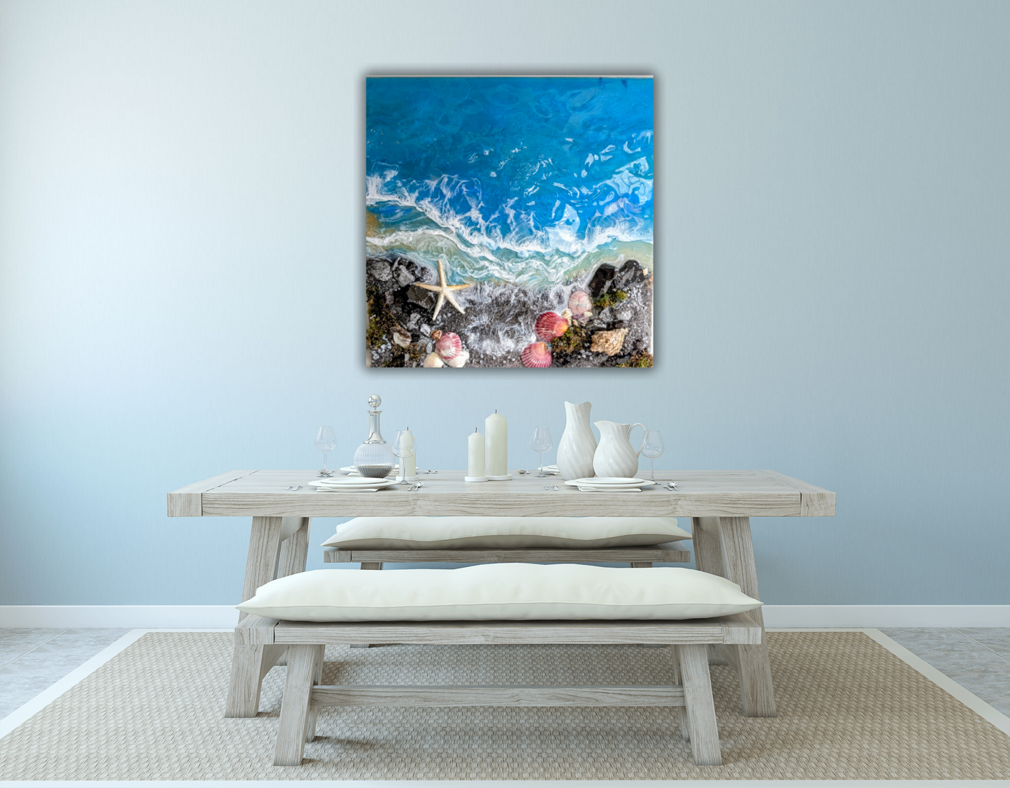"Salt & Solace" coastal wall art Nicole's paint Escape