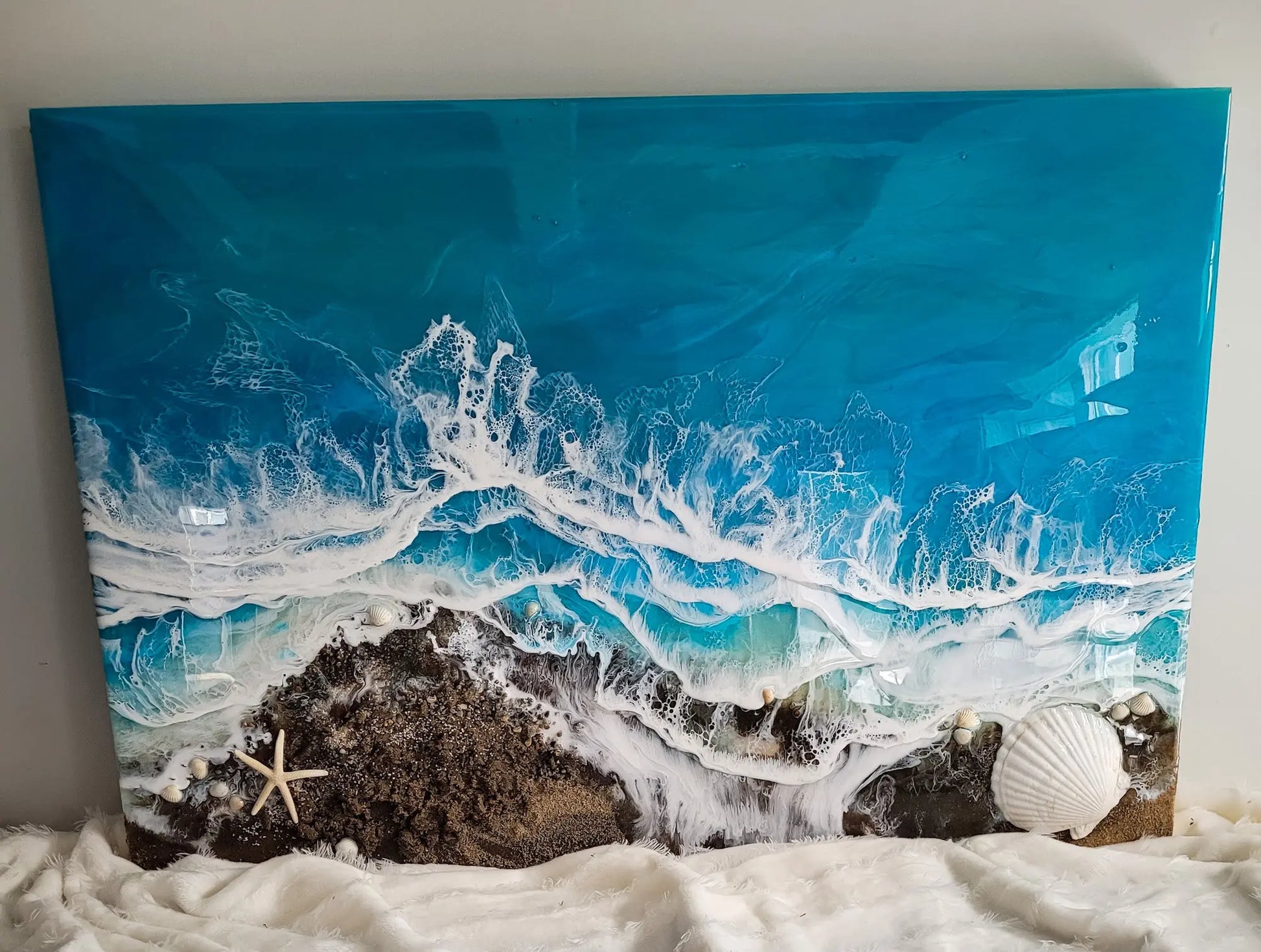"Transcend" coastal wall art Nicole's paint Escape